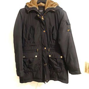 Bebe Warm Winter Coat size with fur-lined hood, size Medium